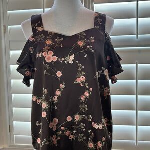 Soho Floral Cold Shoulder Blouse